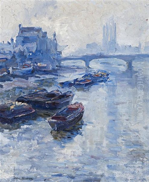 The Thames, Pool Of London Oil Painting by Dora Meeson