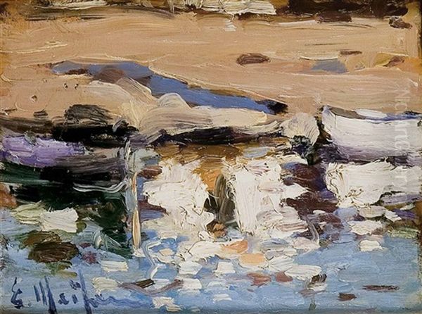 Reflejos En El Mar Oil Painting by Eliseo Meifren y Roig