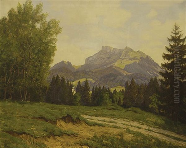 W Okolicach Leizachtal Oil Painting by Lothar Rudolf Meilinger