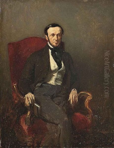 Portrait Of A Gentleman (the Artist's Uncle?) Seated Oil Painting by Jean-Louis-Ernest Meissonier