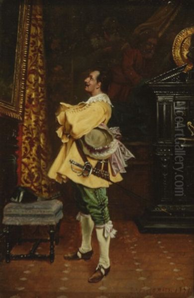 His Ancestor Oil Painting by Ernest Meissonier