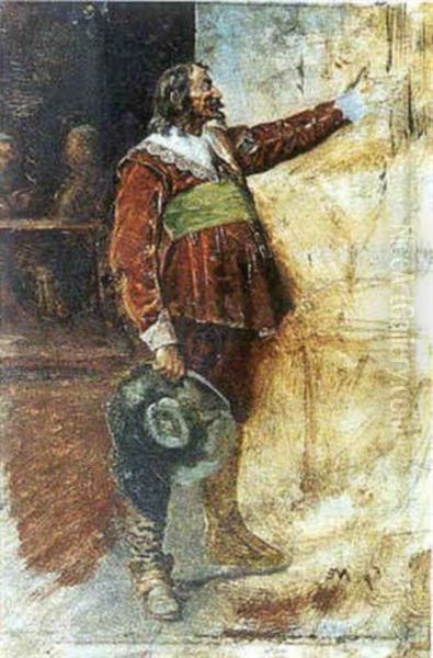 Mousquetaire Pour Le Tableau Du Salon De 1865 Oil Painting by Ernest Meissonier