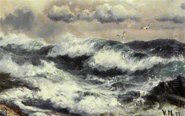 Oprort Hav Oil Painting by Vilhelm Melbye