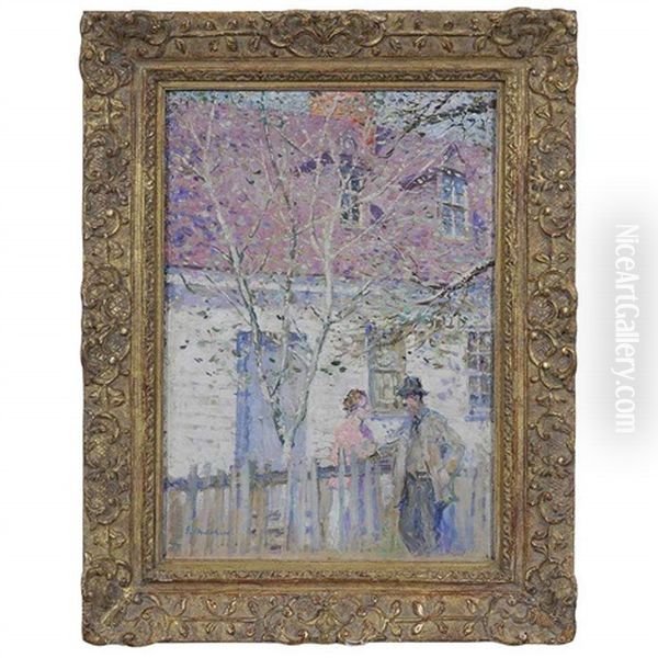 Conversation (or The Gossips) Oil Painting by Gari Melchers