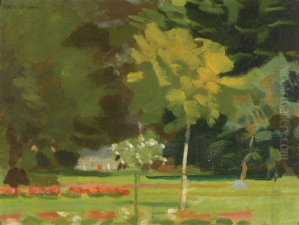 Ballarat Gardens, Golden Ash Oil Painting by Duncan Max Meldrum