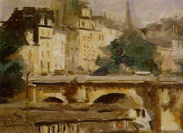Le Pont Neuf Oil Painting by Duncan Max Meldrum