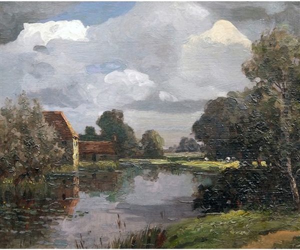 On The Chemles At Chelmesford Oil Painting by Campbell A. Mellon