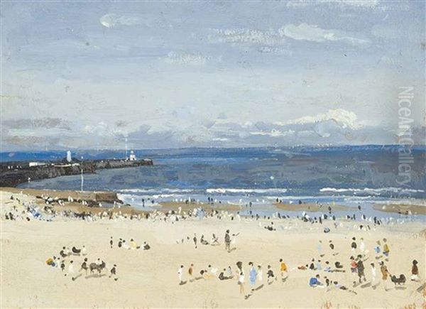 The Sands, Gorleston, Norfolk Oil Painting by Campbell A. Mellon