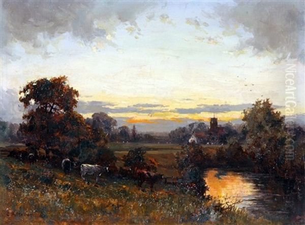 Writtle Church, Chelmsford Oil Painting by Campbell A. Mellon