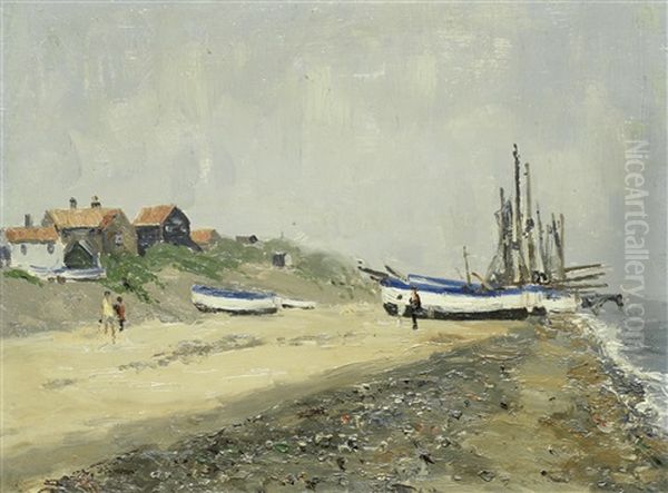 Kessingland, Misty Morning, Early June Oil Painting by Campbell A. Mellon