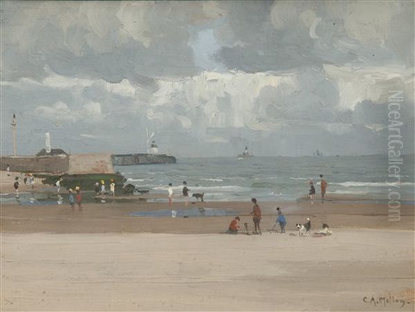 Sketch Mid Oct - The Children's Corner, Gorleston Oil Painting by Campbell A. Mellon