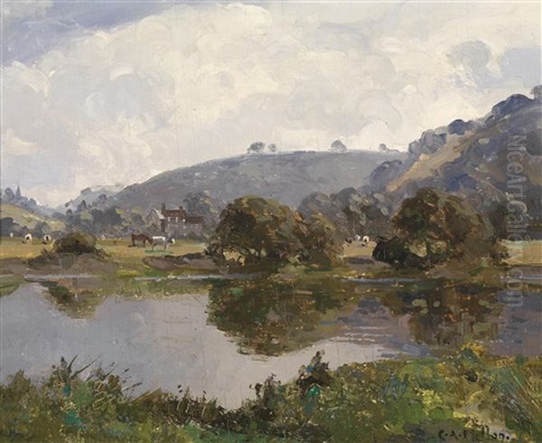 Landschaftsidylle Oil Painting by Campbell A. Mellon