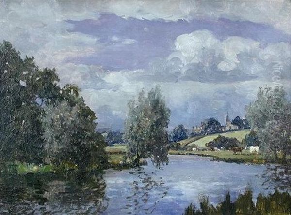 Clouds Overhead, Weston On Trent, Derbyshire Oil Painting by Campbell A. Mellon