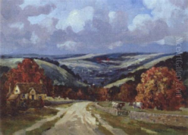 The Stroud Valley Late October Oil Painting by Campbell A. Mellon