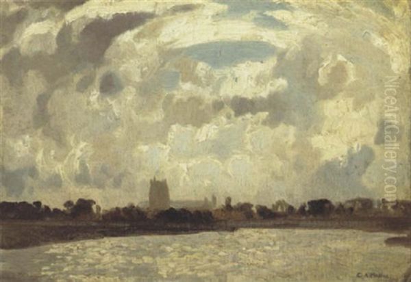 East Anglican Church Oil Painting by Campbell A. Mellon