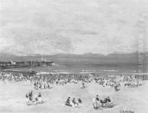 On The Beach, East Anglia Oil Painting by Campbell A. Mellon