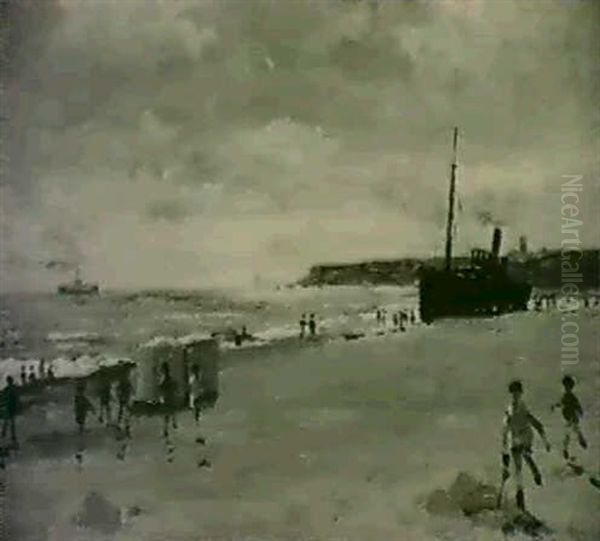 S.s. Penton Stranded Oil Painting by Campbell A. Mellon