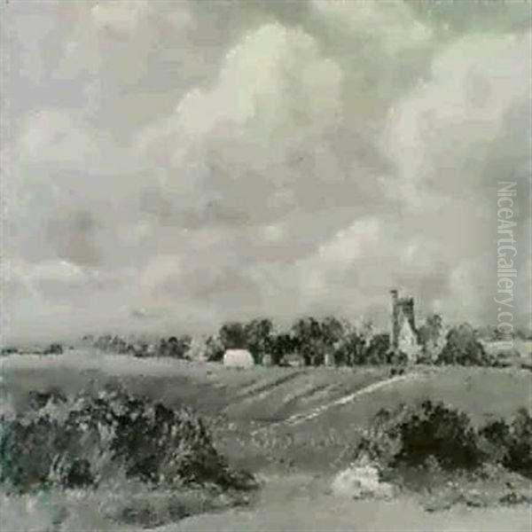 Burgh Castle, Norfolk Oil Painting by Campbell A. Mellon