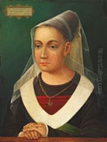 Portrait Of A Young Girl Or Sibylla Sambetha Oil Painting by Hans Memling