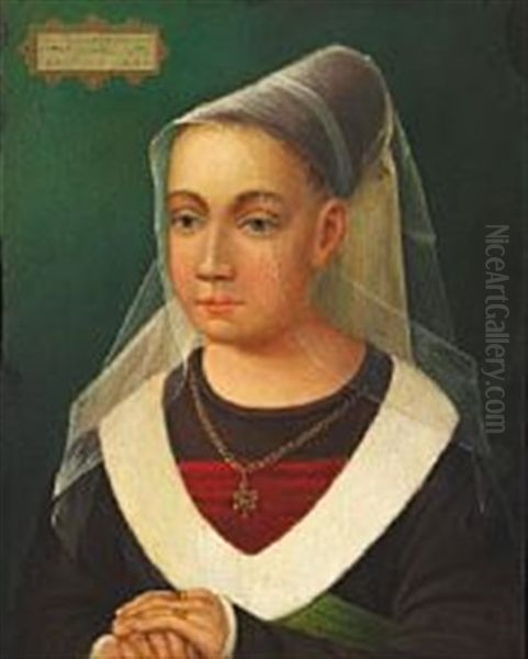 Portrait Of A Young Girl Or Sibylla Sambetha Oil Painting by Hans Memling