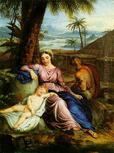 The Rest On The Return From Egypt Oil Painting by Anton Raphael Mengs