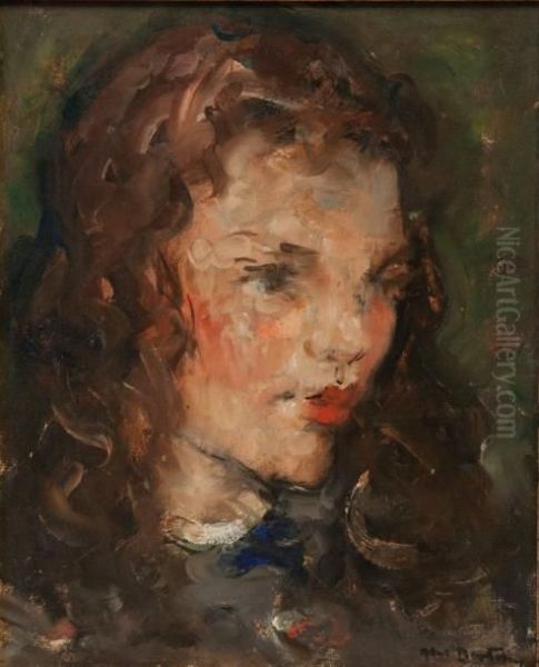 Portrait De Jeune Fille Oil Painting by Abel Bertram
