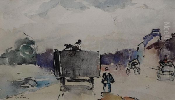 Le Charriot Sur La Route Oil Painting by Abel Bertram