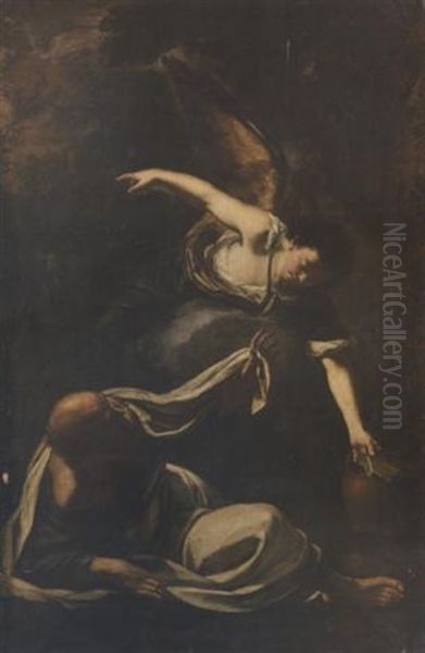 San Pietro E L'angelo Oil Painting by Giovanni Battista Merano