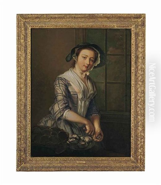 The Oyster Girl Oil Painting by Philip Mercier