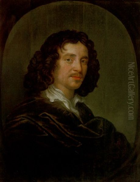 Portrait Eines Herren Mit Dunklen Locken Oil Painting by Jacob Frans van der Merck