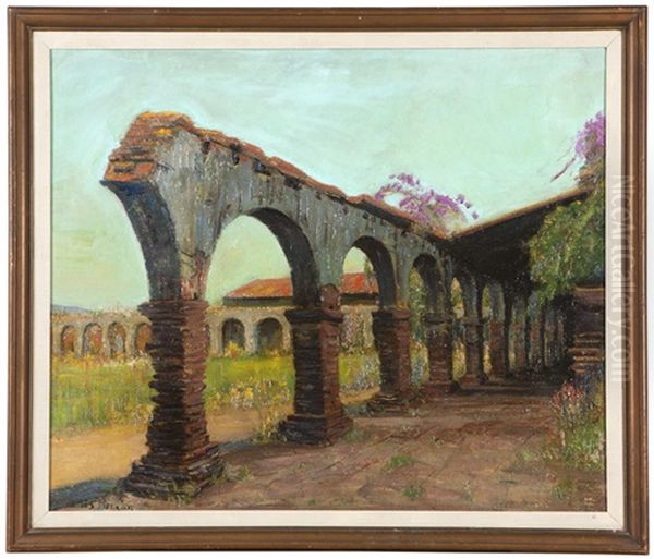 Mission Arches Oil Painting by James Arthur Merriam