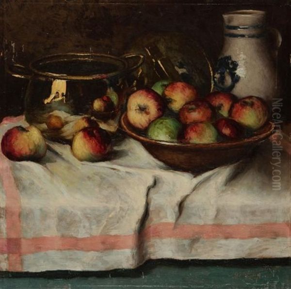 Nature Morte Aux Pommes Oil Painting by Georgette Meunier