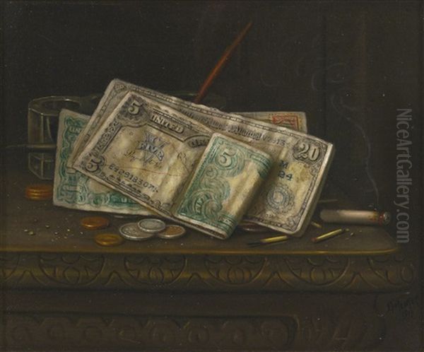 Still Life Oil Painting by Charles Alfred Meurer