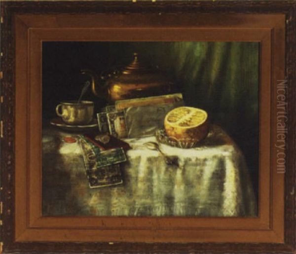 In My Morning Mail Oil Painting by Charles Alfred Meurer