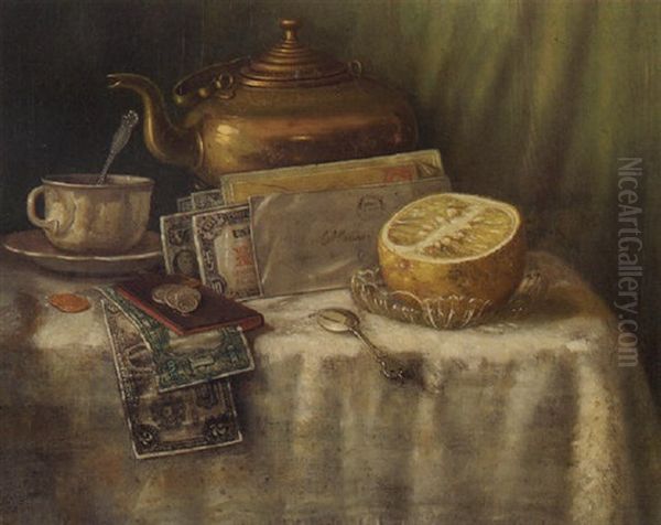 In My Morning Mail Oil Painting by Charles Alfred Meurer