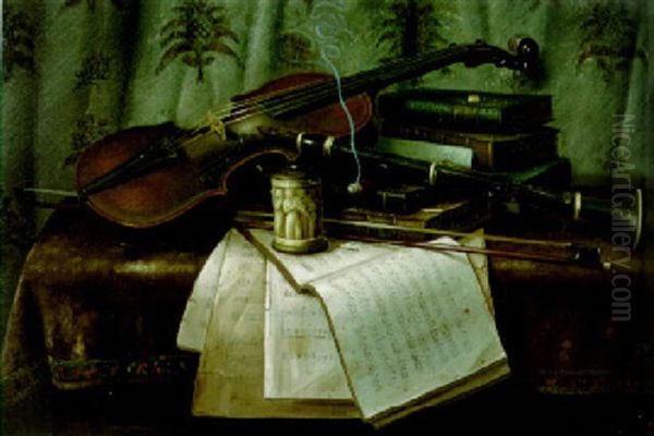 A Gentleman's Pastime Oil Painting by Charles Alfred Meurer