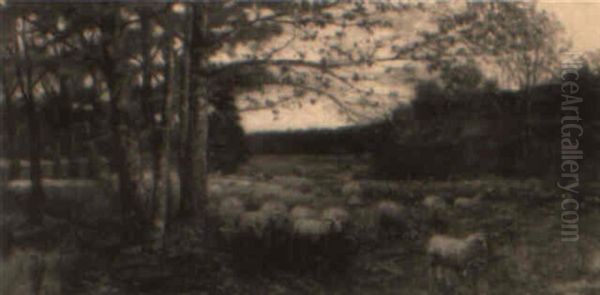 The Valley Pasture Oil Painting by Charles Alfred Meurer