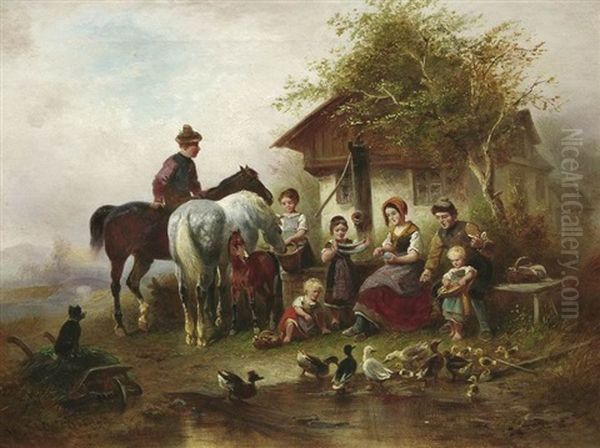 Sommervergnugen Oil Painting by Wilhelm Alexander Meyerheim