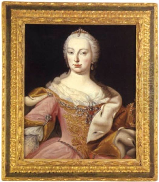 Bildnis Von Kaiserin Maria Theresia Mit Der Ungarischen Krone Oil Painting by Martin van Meytens the Younger