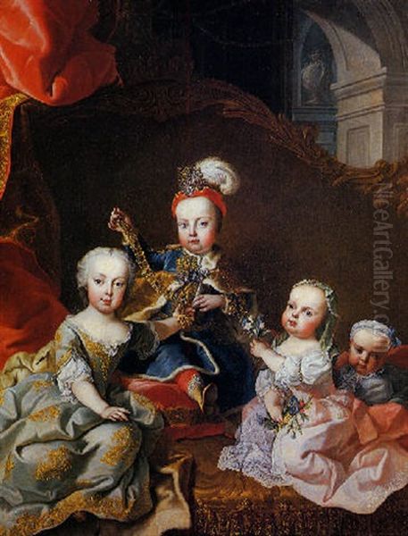 I Principi Reali Austriaci In Un Interno Di Palazzo Reale Oil Painting by Martin van Meytens the Younger