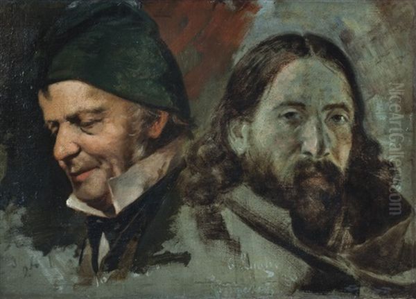 Caballeros Oil Painting by Francesco Paolo Michetti
