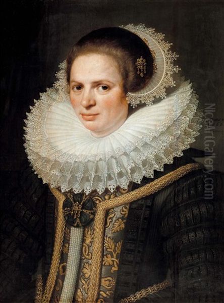 Portrait Of A Flemish Lady Oil Painting by Michiel Janszoon van Mierevelt