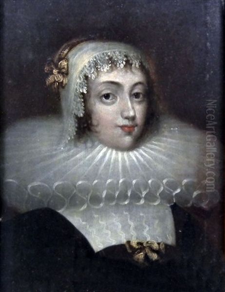 Portrait Of A Lady In A Lace Cap With Ruff Collar Oil Painting by Michiel Janszoon van Mierevelt