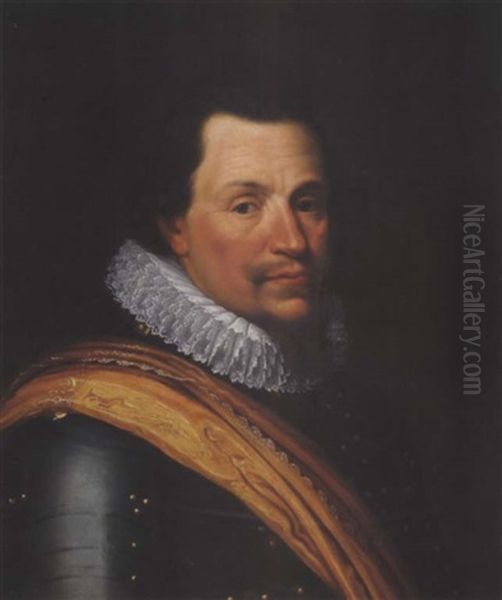 Angebliches Bildnis Des Prinzen Mauritz Von Nassau, Statthalter Der Niederlande Oil Painting by Michiel Jansz. van Mierevelt