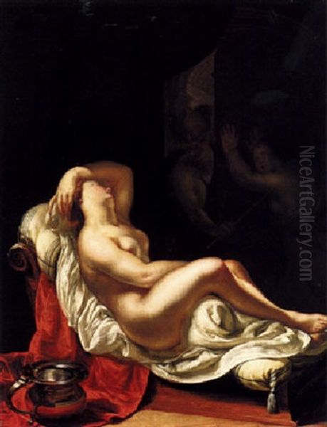 Mercury And Herse Oil Painting by Frans van Mieris the Elder