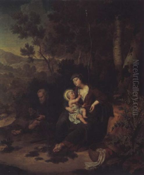 Le Repos Pendant La Fuite En Egypte Oil Painting by Willem Van Mieris Leiden