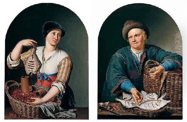 The Fish Wife Oil Painting by Willem van Mieris