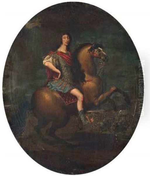 Portrait Equestre Du Grand Conde Oil Painting by Pierre Mignard