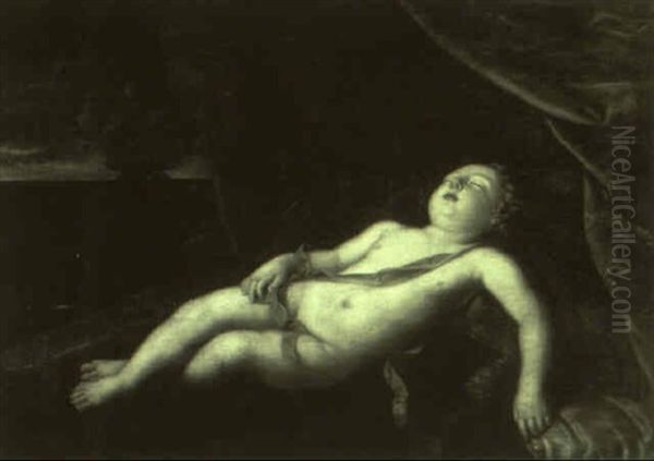 The Comte De Toulouse In The Guise Of A Putto Oil Painting by Pierre Mignard