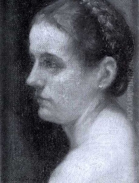 Frauenportrat Oil Painting by Lucien Rene Mignon